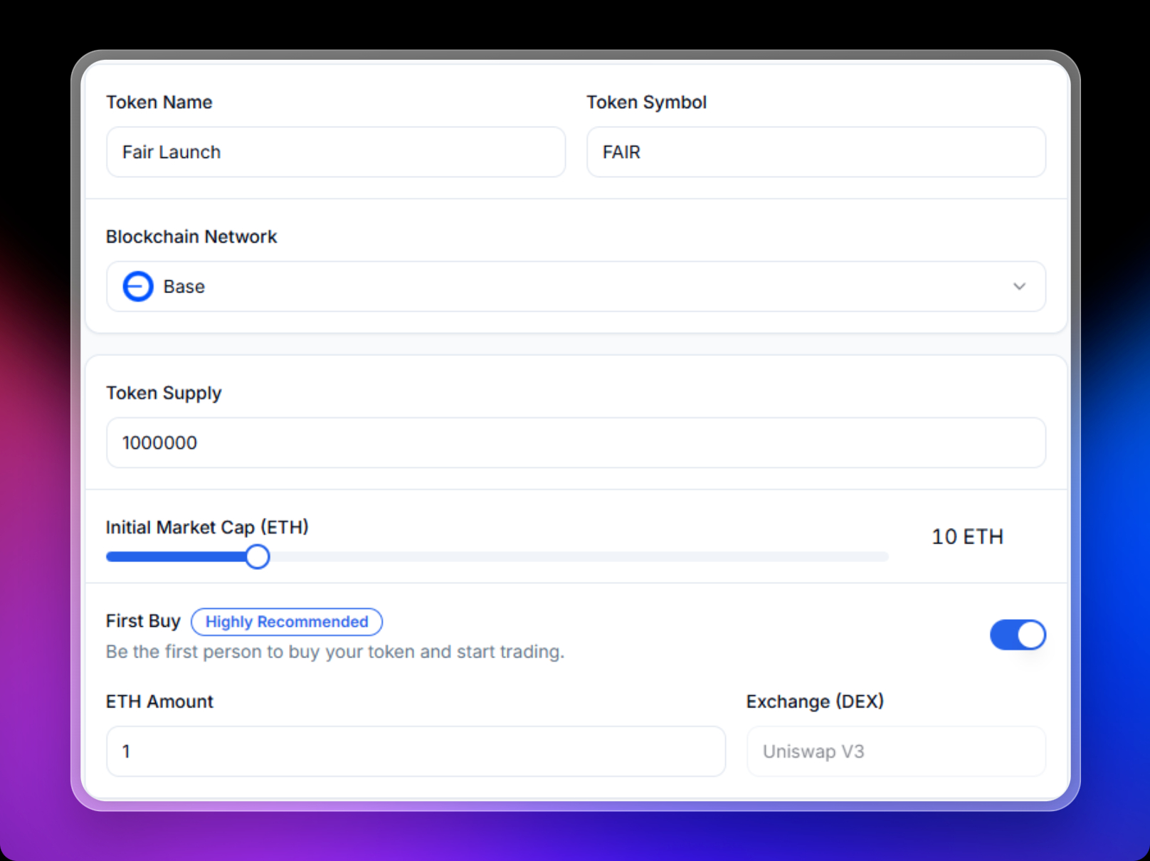 Fair Launch Token