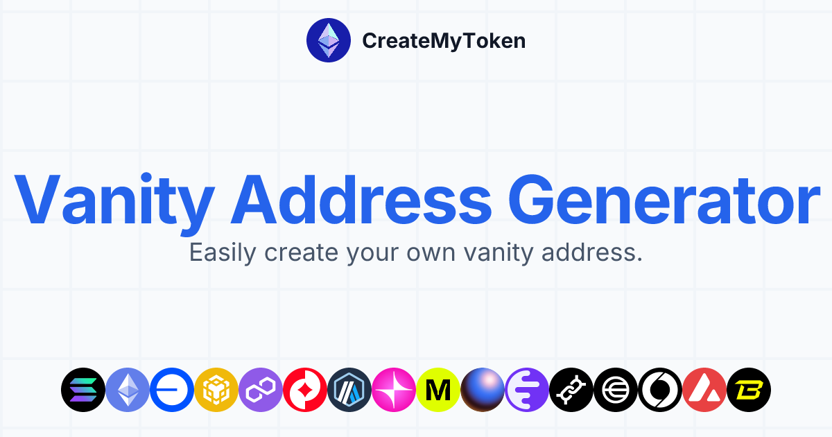 Ethereum Vanity Address Generator Create My Token